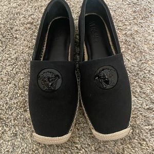 Versace espadrilles worn once black’